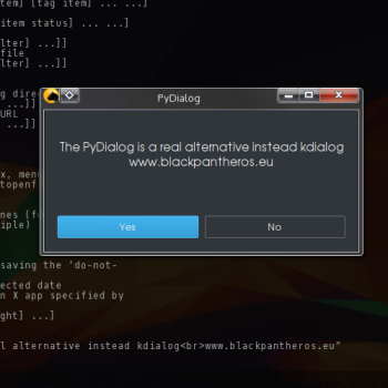 PyDialog [PyQt5] is a new dialog instead kdialog or zenity