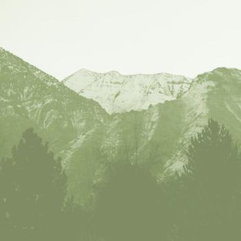 Provo Mountains - Framed by Trees -old photo style
