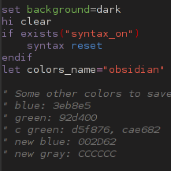 Obsidian Vim Colorscheme