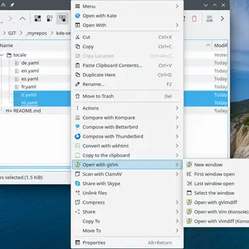Open with gVim [New/Open windows and new tabs vim/gVim]