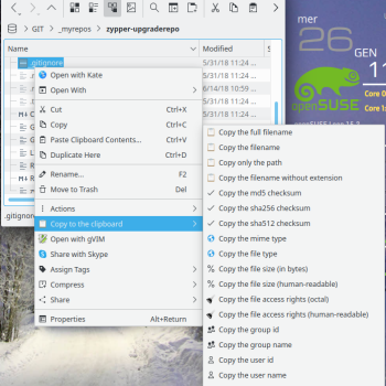 Copy to Klipper [file name path dirname hash and more]