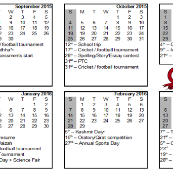 Organizational Calendar Planner Template