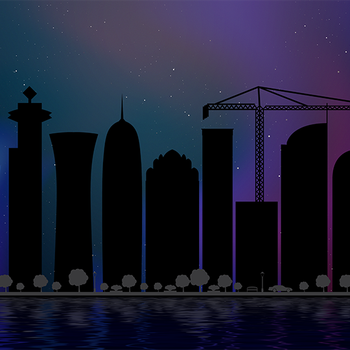 Plasma City Silhouette Doha 4K