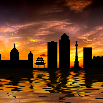 Plasma City Silhouette Des Moines 4K