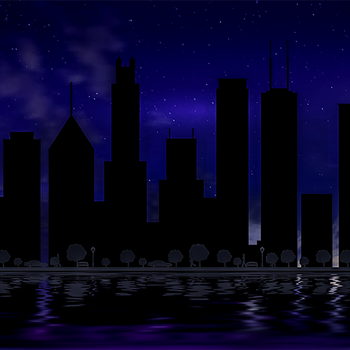 Plasma City Silhouette Chicago 4K