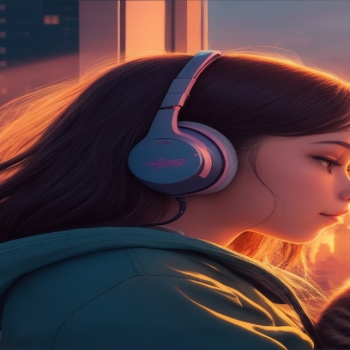 Girl with headphones