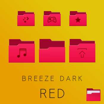 Breeze icons with red folders [for light and dark themes]
