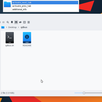 QDbus Menu Acions - Only Kde Application