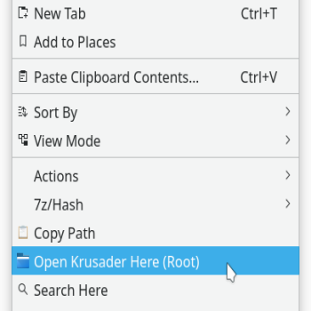 Open file manager as root [krusader]
