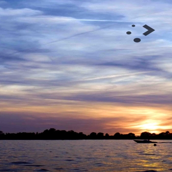 Evening Sky Boat 4K Wallpaper
