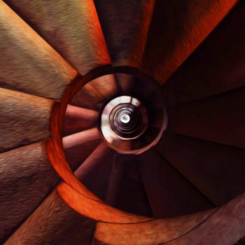 Spiral Staircase Painting KDE Plasma 4K Wallpaper