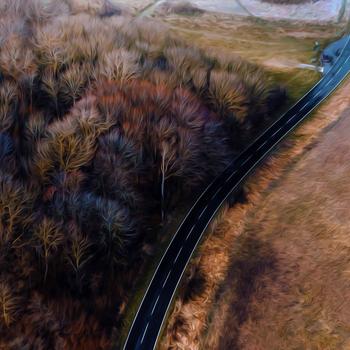Old Road and Empty Road Painting 4K Wallpaper