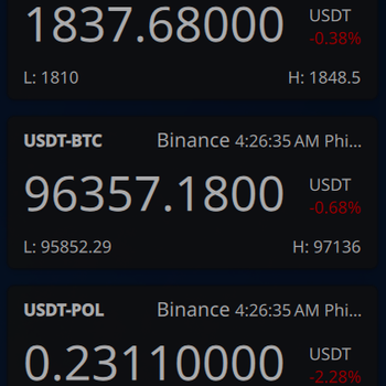 Minotaur Cryptocurrency Ticker