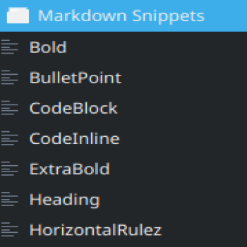 Markdown Snippets