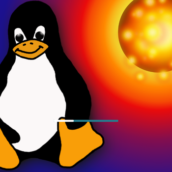 Bright screen saver with tux