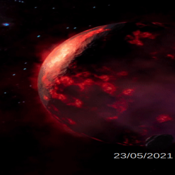 Animation-fiery-planet-in-space