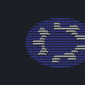 Kubuntu neofetch ASCII wallpaper.
