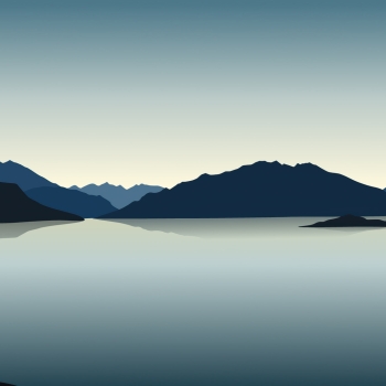 Vector Landscape Reflection Mountains 4k