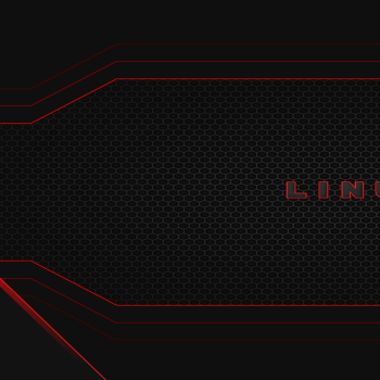 Red Linux hexagon - 8K /5K /4K /HD