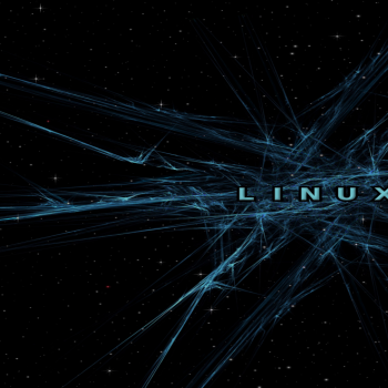 Animated loop Blue Fractal Linux in space