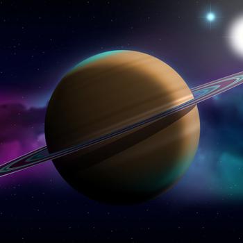 Saturn planet space digital art wallpaper background