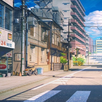 Anime Building Daytime Blue Infrastructure Full HD HDTV