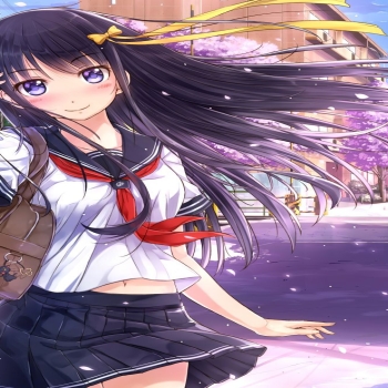 Woman in White and Black School Uniform Anime Character