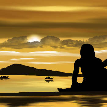 Digital Art Couple Silhouettes Relationship