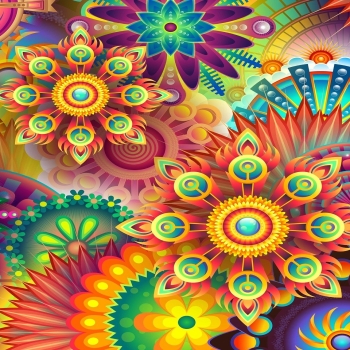 Mandalas Colorful Abstract Ornamental Geometric Wallpaper
