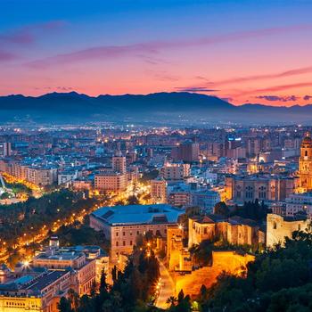 Sunset City Fair of Malaga Andalusia Spain