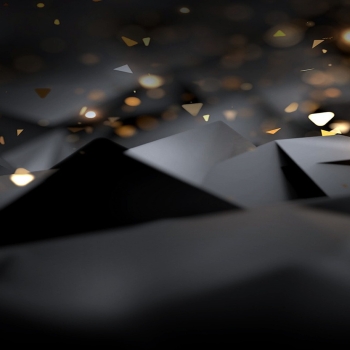 Black 3D triangle abstract art design