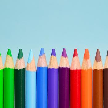Close up colored pencil