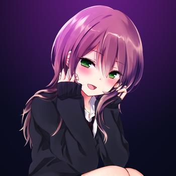 Purple hair cute girl