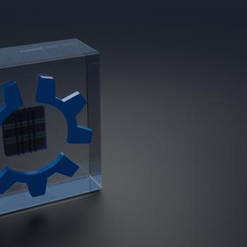 KDE Plasma - Glass with engine Wallpaper HD