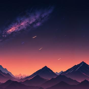 Digital art mountain wallpaper