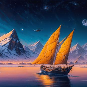 Digital art boat sea wallpaper