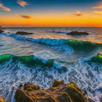 Evening sea wallpaper