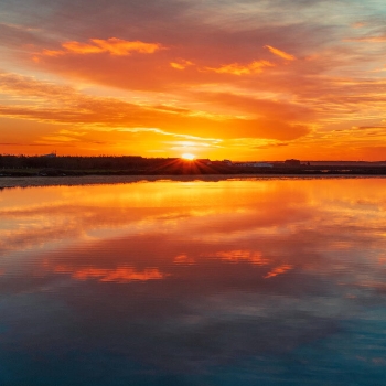 Sunset on a calm river