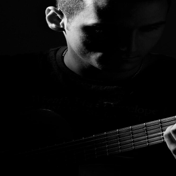 Silhouette of a guitar guy