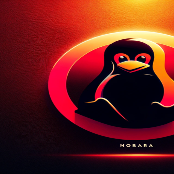 Red Circle Tux Nobara Linux