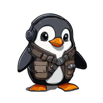 Tux penguin linux with headset Transparent PNG