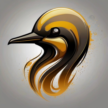Golden black bird logo