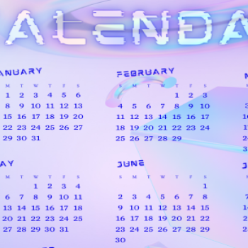 Calendar 2024 - Neon colors