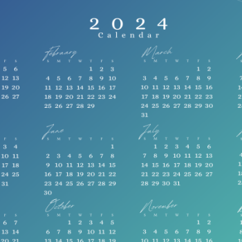 Calendar 2024 - Elegant green