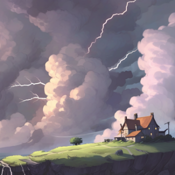 2 Ethereal fantasy scenario - heavy clouds - thunderstorm