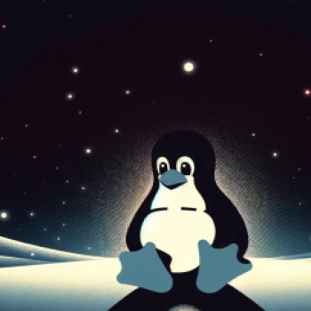 Lonely Tux at night