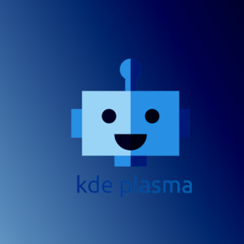KDE Little happy robot - blue