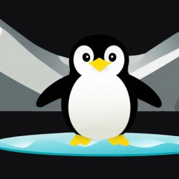 Lonely Tux at night