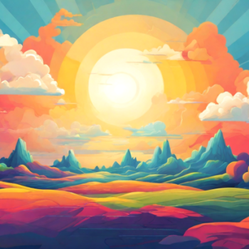 Sunny and happy digital art of a landscape