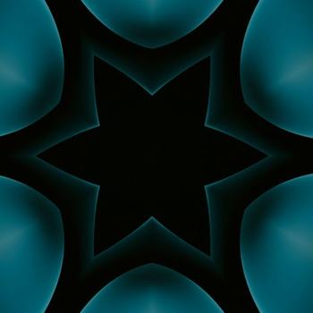 Abstract star black and dark turquoise